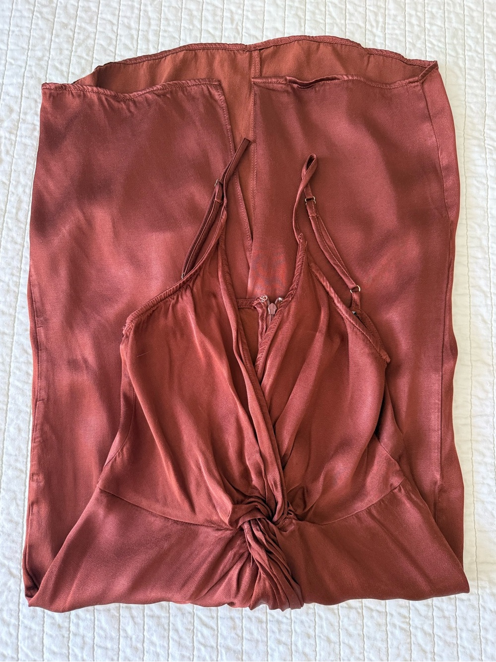 Forever 21 Contemporary Rust Satin Slip Dress
